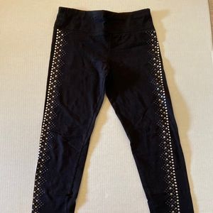 Black jeweled girls leggings